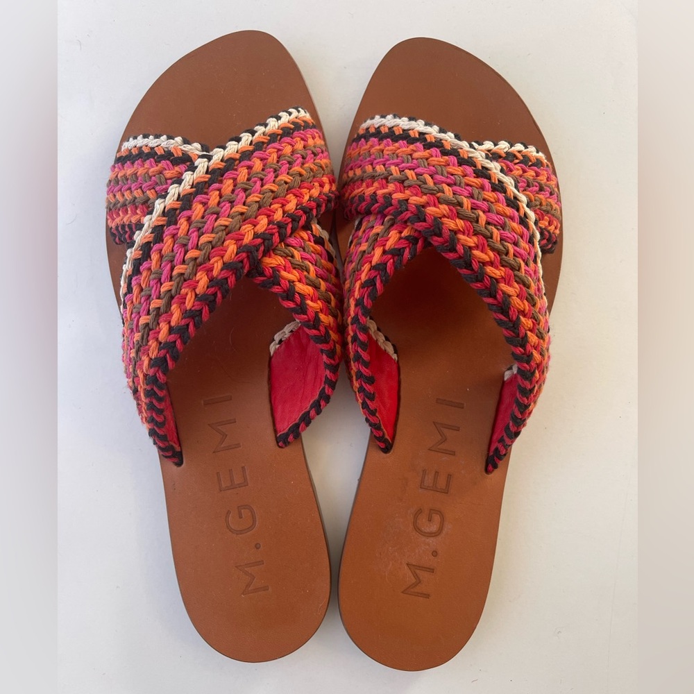 M. Gemi The Cecilia Sandal Leather Sole Woven Uppers 36.5 - Picture 4 of 8
